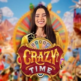 Crazy Time online game logo by Evolution on beefscasino.net