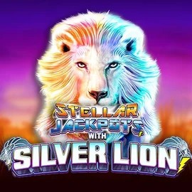 Official Jackpots logo: Stellar Jackpots with Silver Lion by Lightning Box Game at Beef Casino